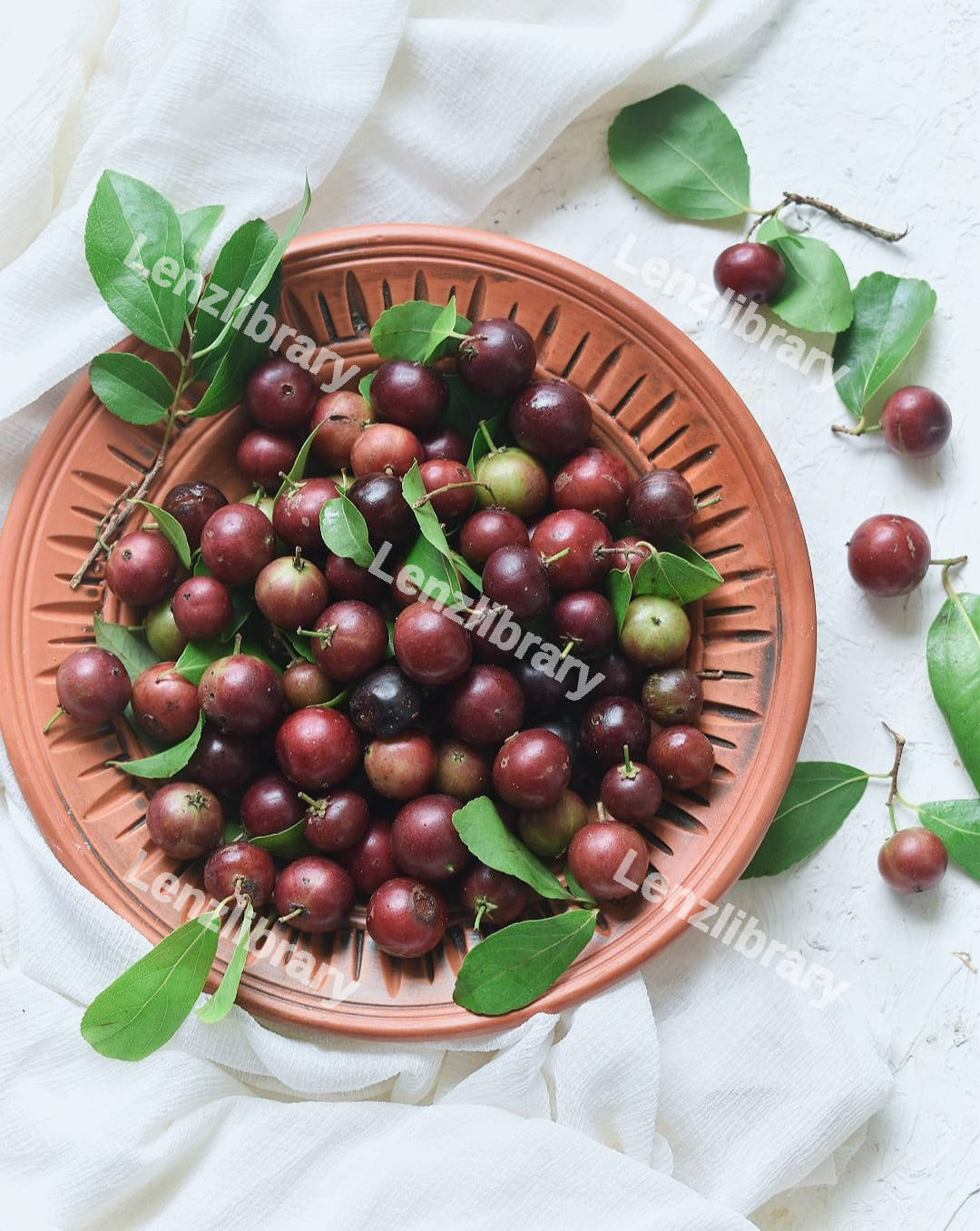 Flacourtia Rukam on a bowl